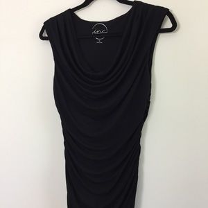 INC black drop neck fully cinched soft fabric